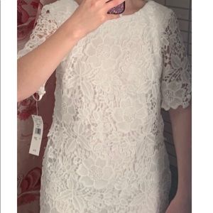 White floral lace dress